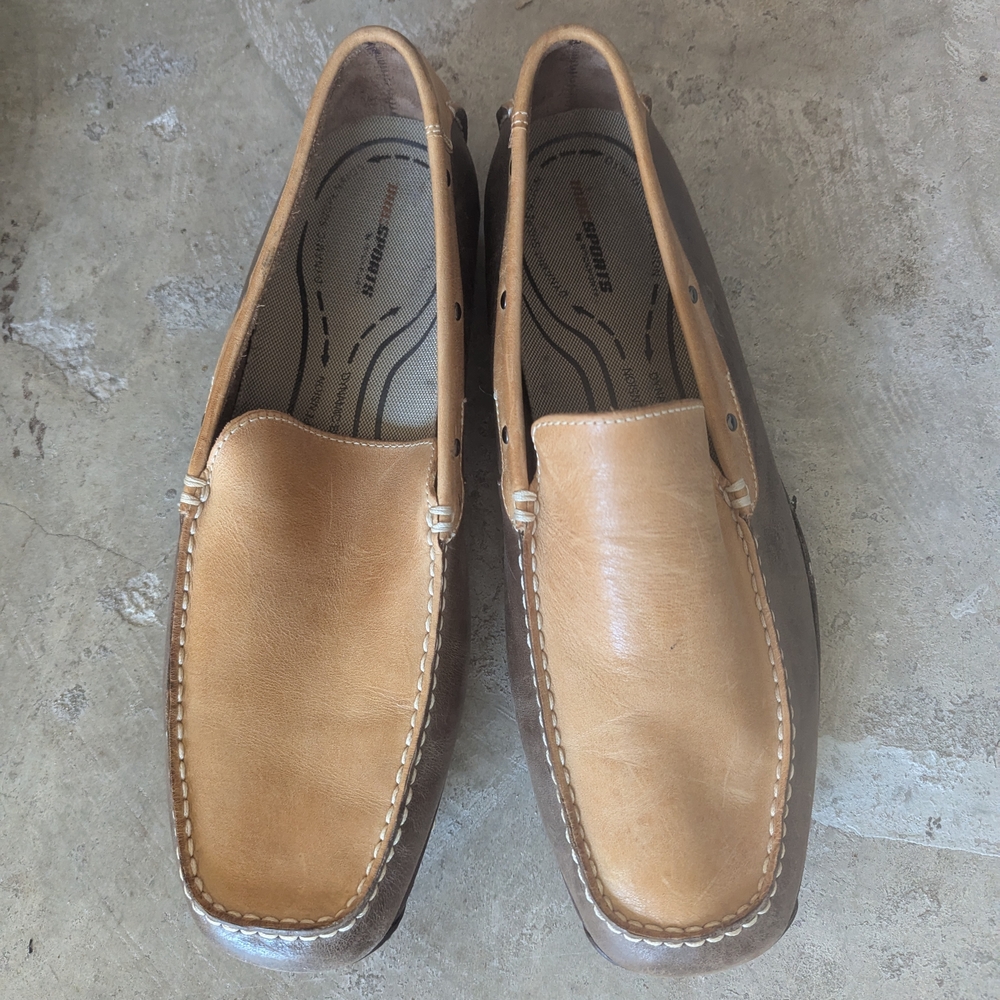 Tan Leather Slip-On Loafers